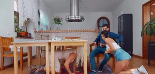 Stepmom and Stepdaughter Compete for Love and a Big Cock with Jordi El Nino Polla