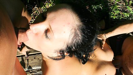 Wild insatiable college girls fuck on a picnic