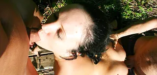 Wild insatiable college girls fuck on a picnic