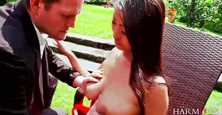 Grand melons Asian woman gets rammed