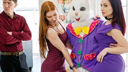 Seducing The Easter Bunny in Threesome